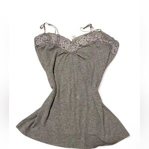 Worthington Gray Lace Trim Tank Top